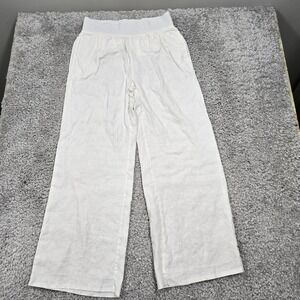 Soft Surroundings Womens Linen Pull On‎ Wide Leg Pants Medium Beachy Resort Boho